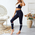 Calças de yoga de bra de gemas esportivas da moda definem roupas de ioga personalizadas